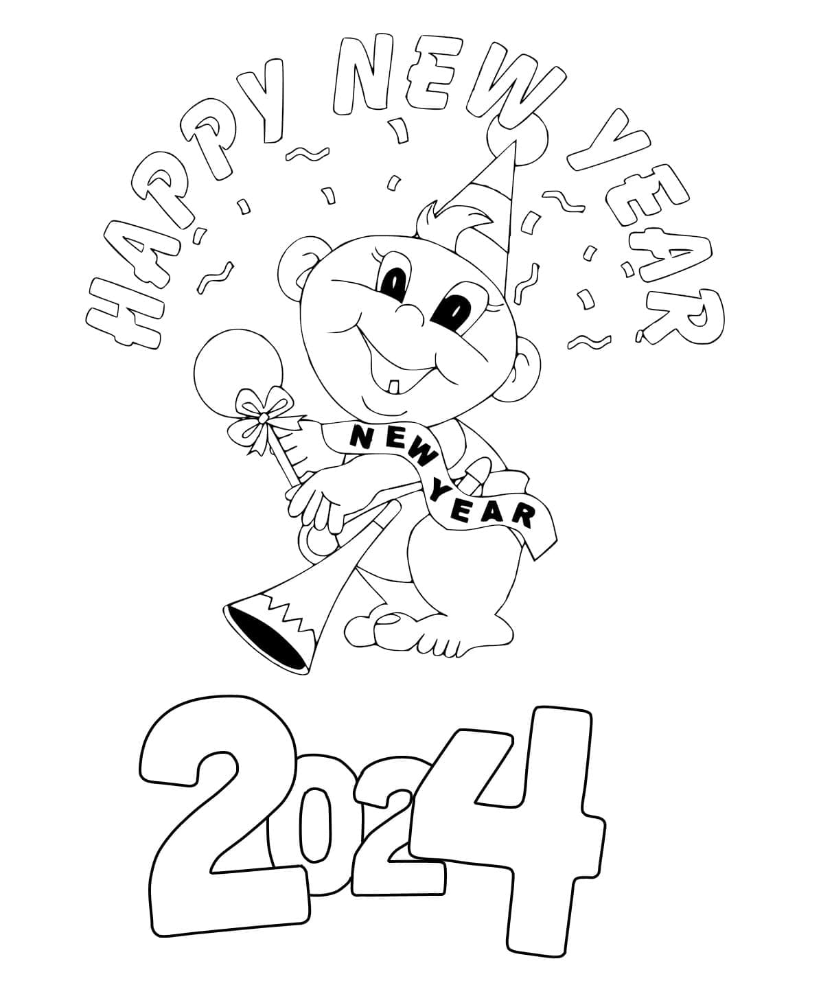 Tranh Happy New Year 2024