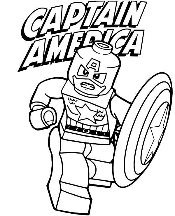 Tô màu Lego đội trưởng Mỹ