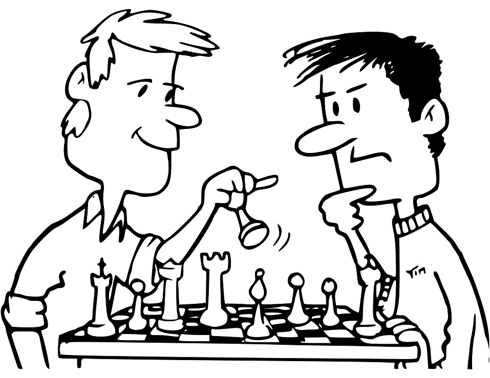 Tô màu 2 người bạn chơi cờ vua