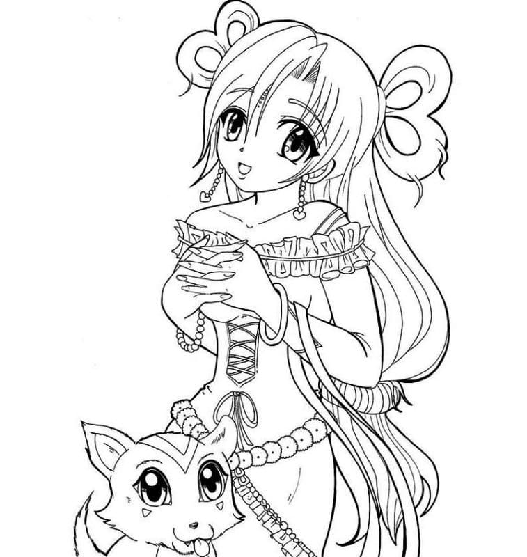 Tranh tô màu cô gái anime cute PDF 70+ trang A4 cho bé - Piggy's Pastel  Drawing