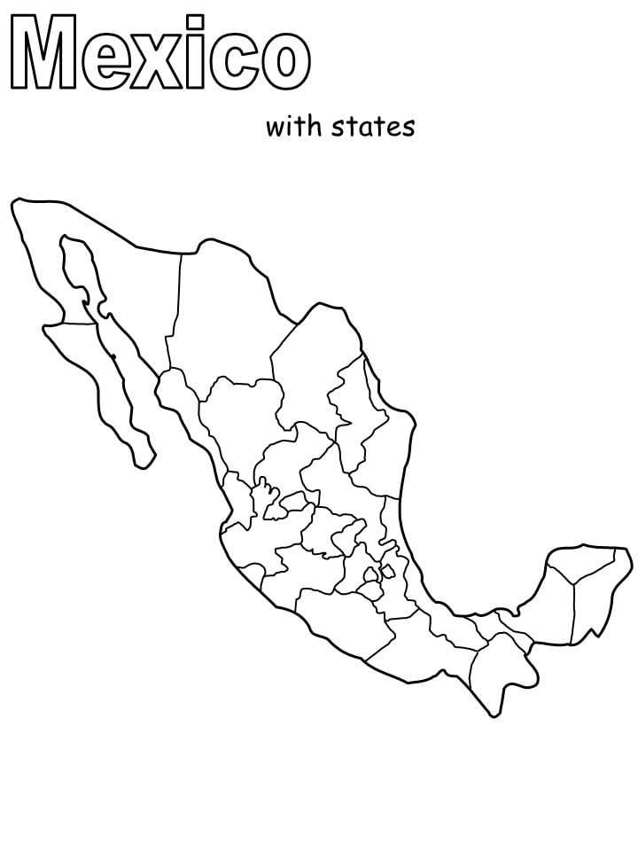 Tô màu Bản Đồ Nước Mexico