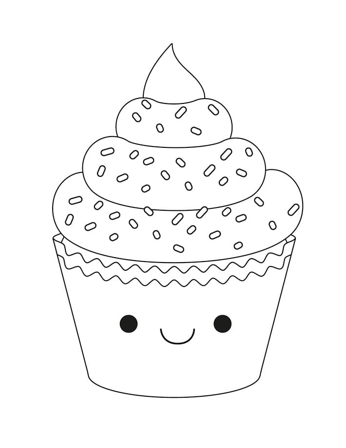 Tô màu Bánh Cupcake Dễ Thương - Tranh Tô Màu Cho Bé