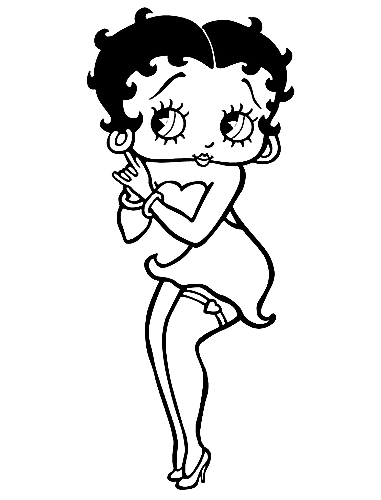 Tô màu betty boop đang cười