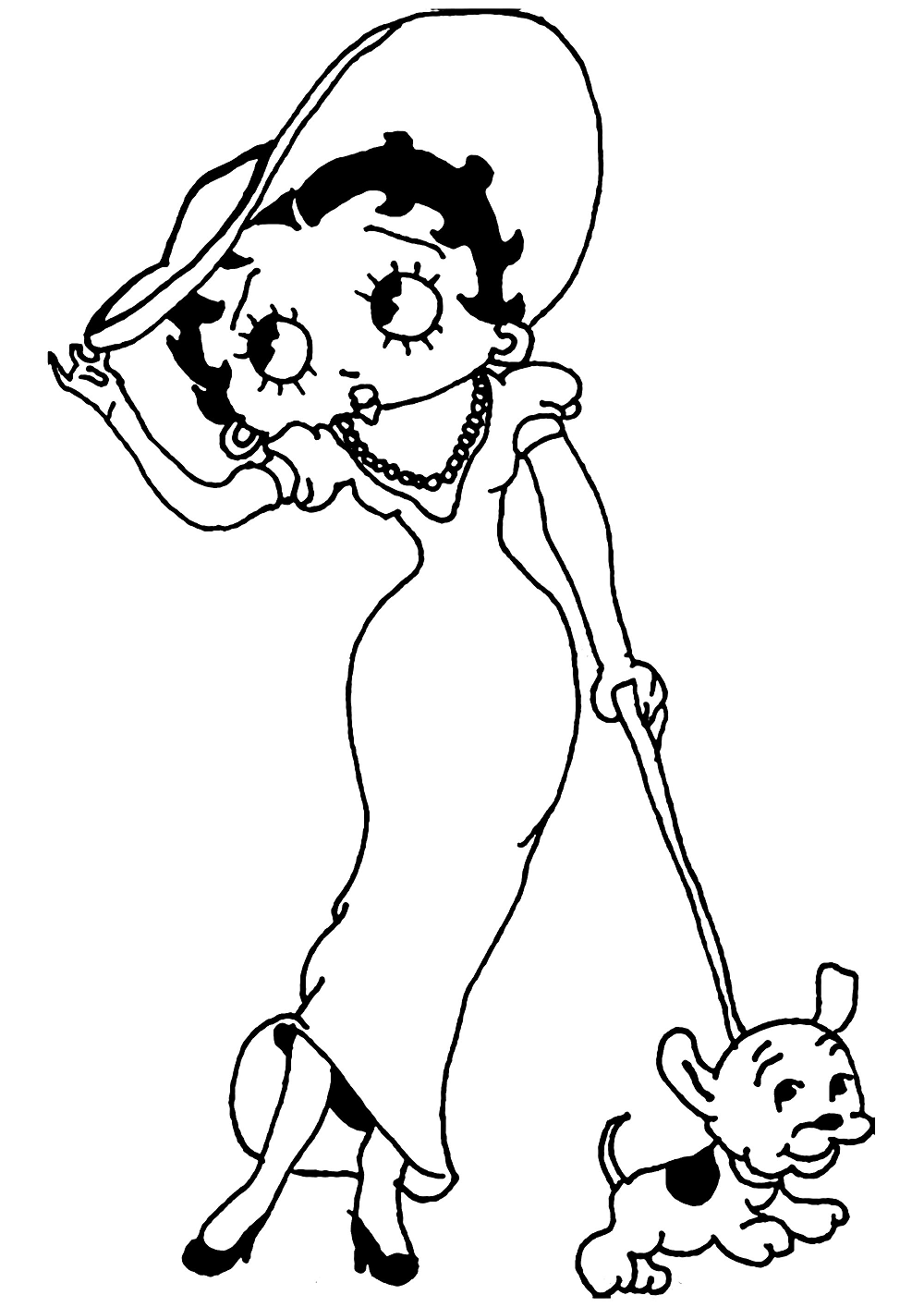 Tô màu betty boop đi dạo phố