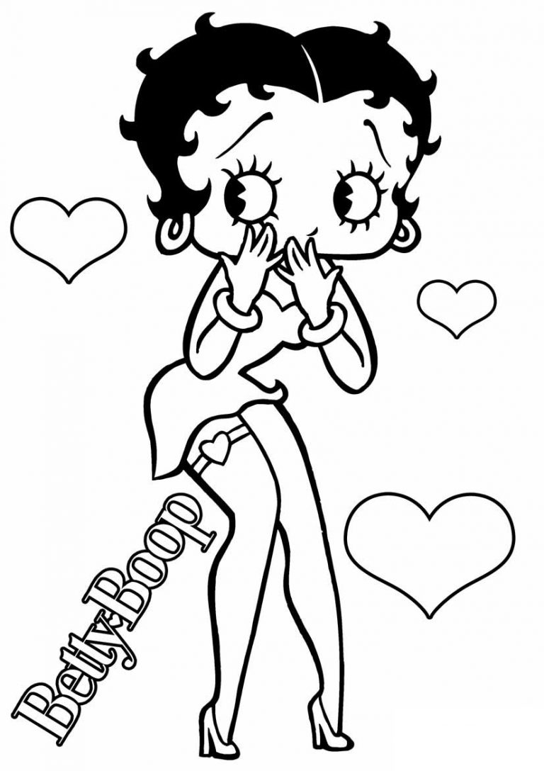 Tô màu betty boop và trái tim