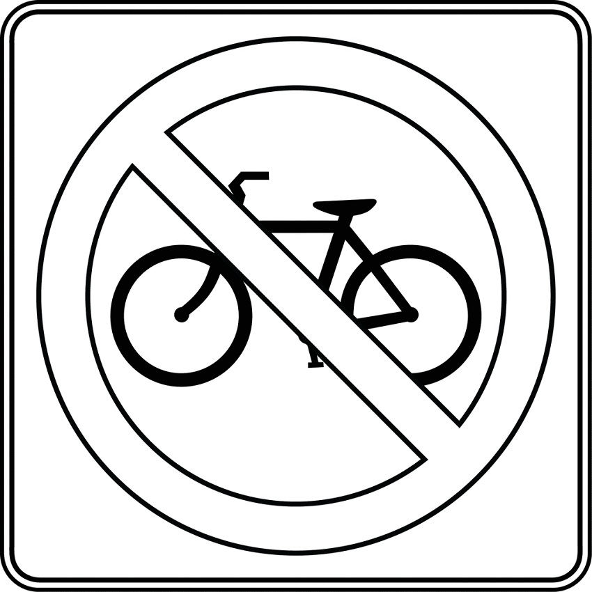Tô màu biển báo cấm xe đạp