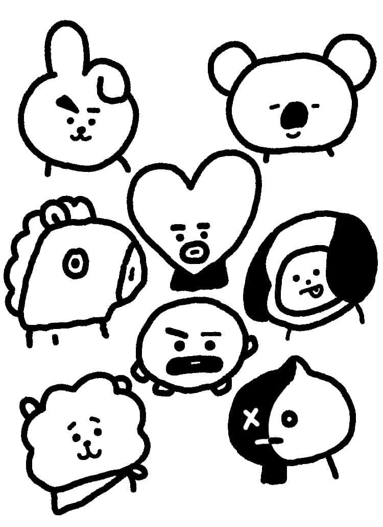 Tô màu BT21 Đáng Yêu