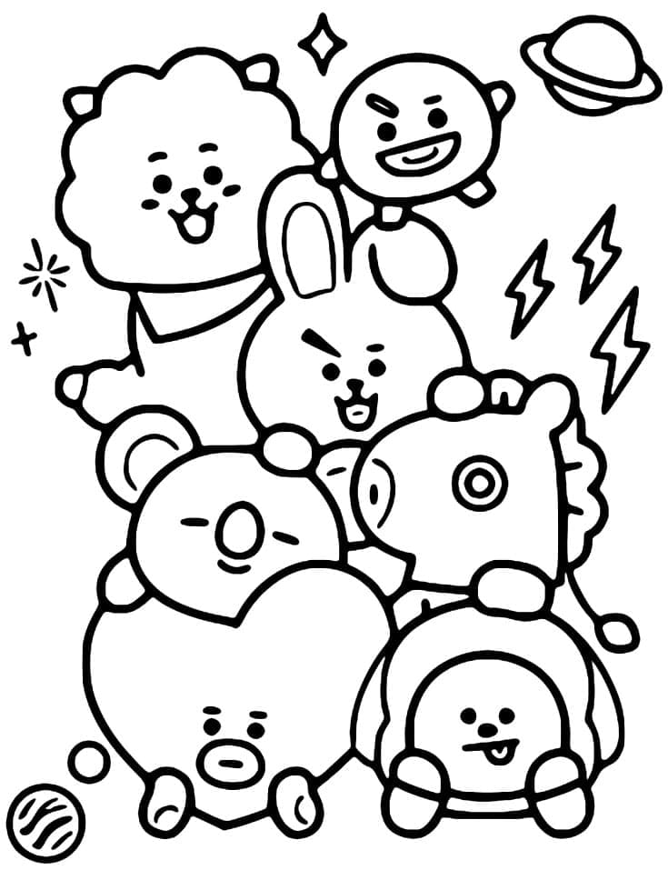 Tô màu BT21 Rất Đáng Yêu