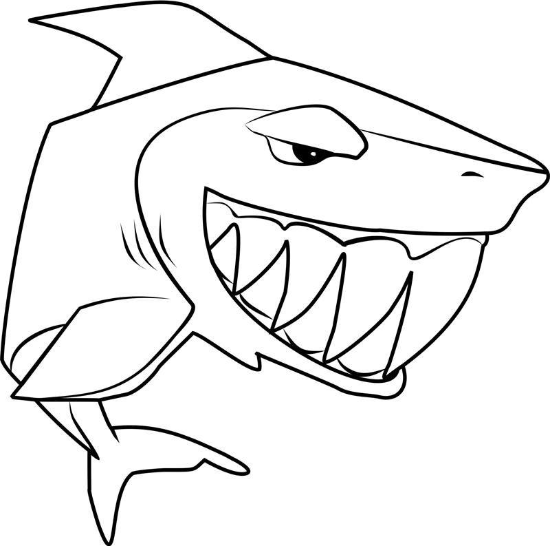 Tô màu cá mập răng to