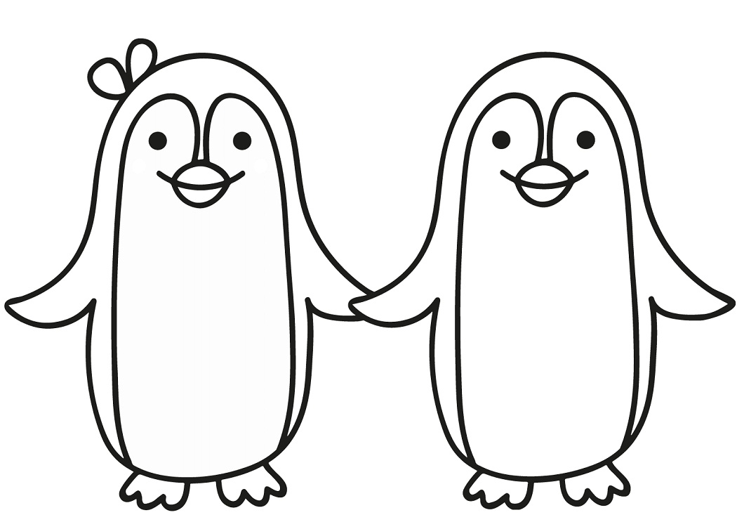 Tô màu cặp đôi chim cánh cụt