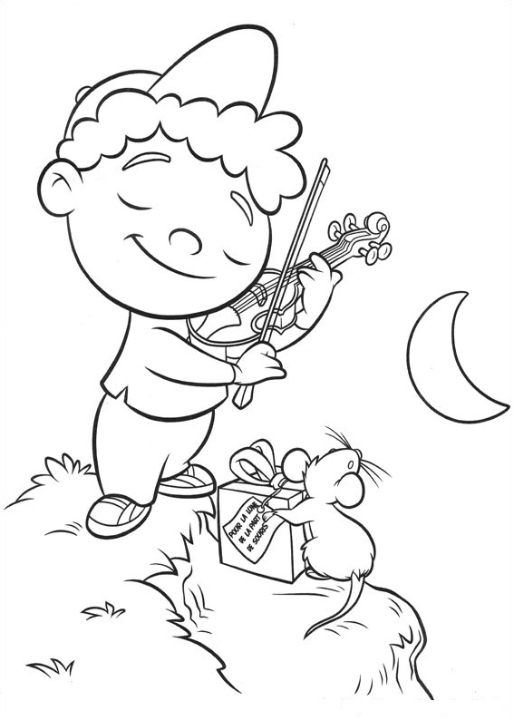 Tô màu cậu bé chơi đàn violin dưới ánh trăng