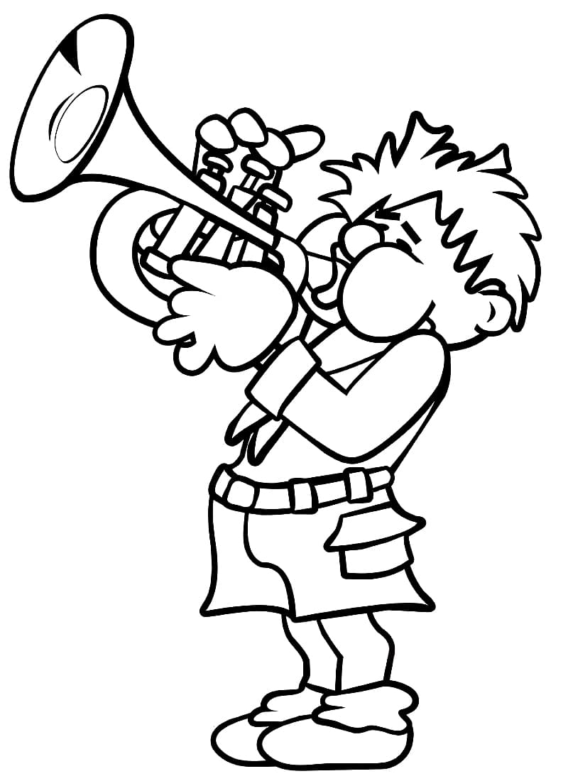 Tô màu Cậu Bé Thổi Kèn Trumpet
