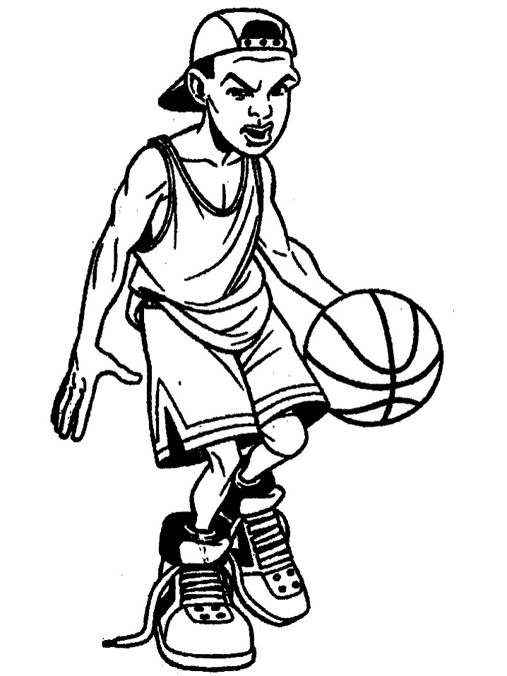 Tô màu cầu thủ bóng rổ đường phố