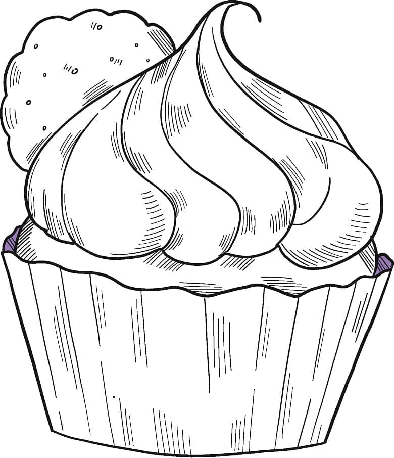 Tô màu Chiếc Bánh Cupcake Ngọt Ngào