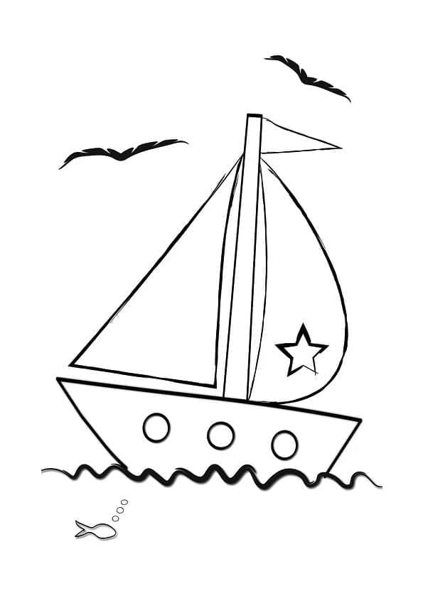 Tạo hình tô màu thuyền buồm | Mầm non Ánh Sao