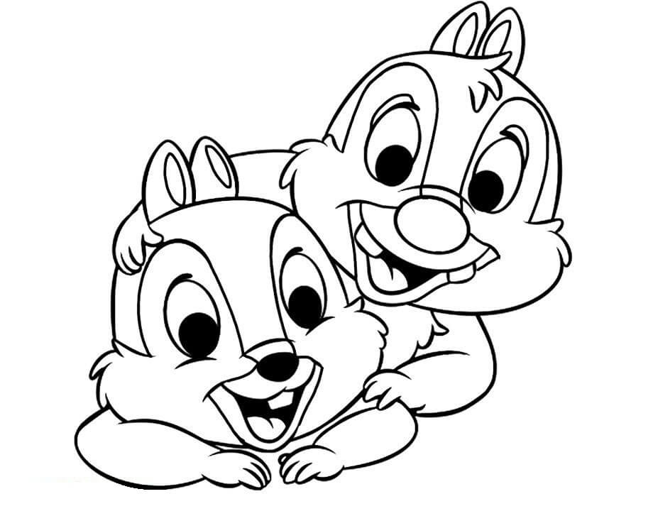 Tô màu Chip và Dale Cười Vui Vẻ