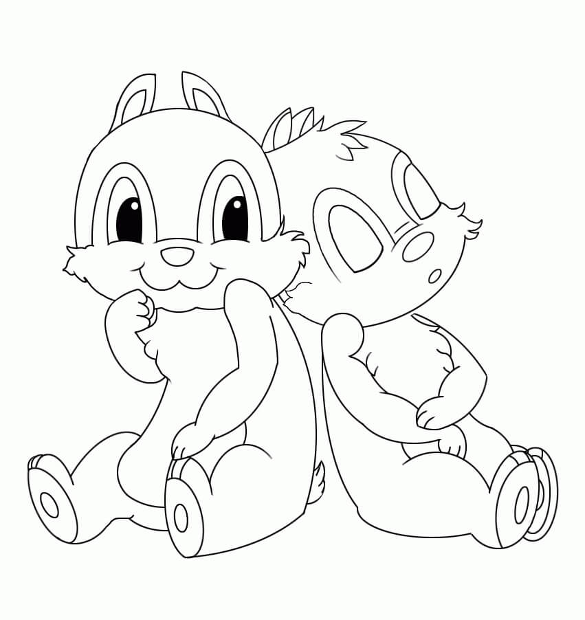 Tô màu Chip và Dale Dễ Thương