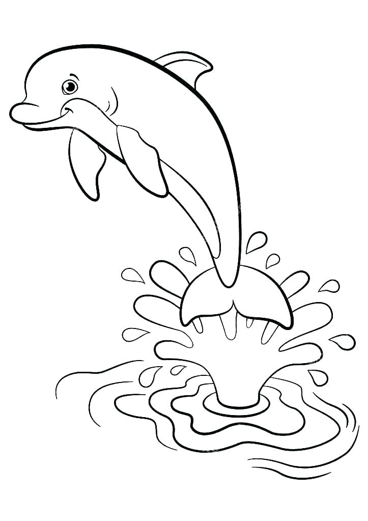 Tô màu chú cá heo nhảy lên mặt nước