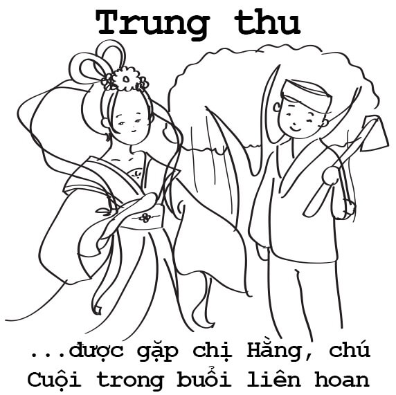 Tô màu Chú Cuội và Chị Hằng