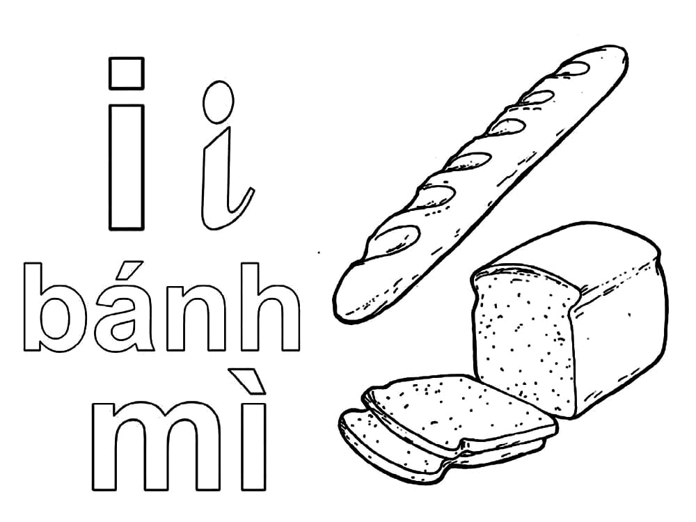 Tô màu Chữ I Bánh Mì