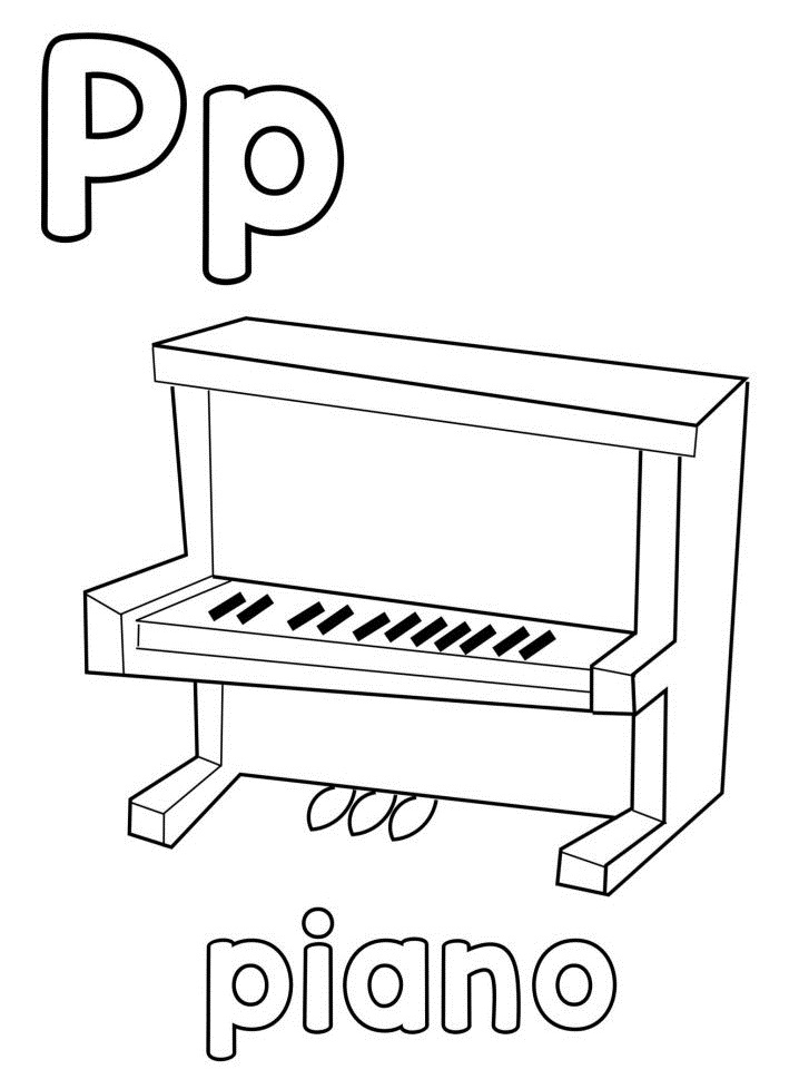 Tô màu chữ p cho piano