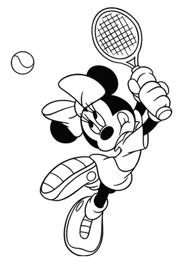 Tô màu chuột minnie đánh tennis