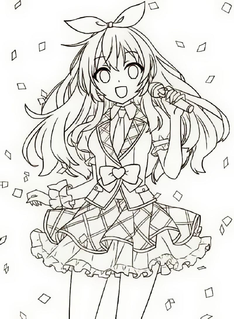 Mô hình giấy Tranh tô màu Anime Girls TTM-0045 - Kit168 Shop mô hình giấy