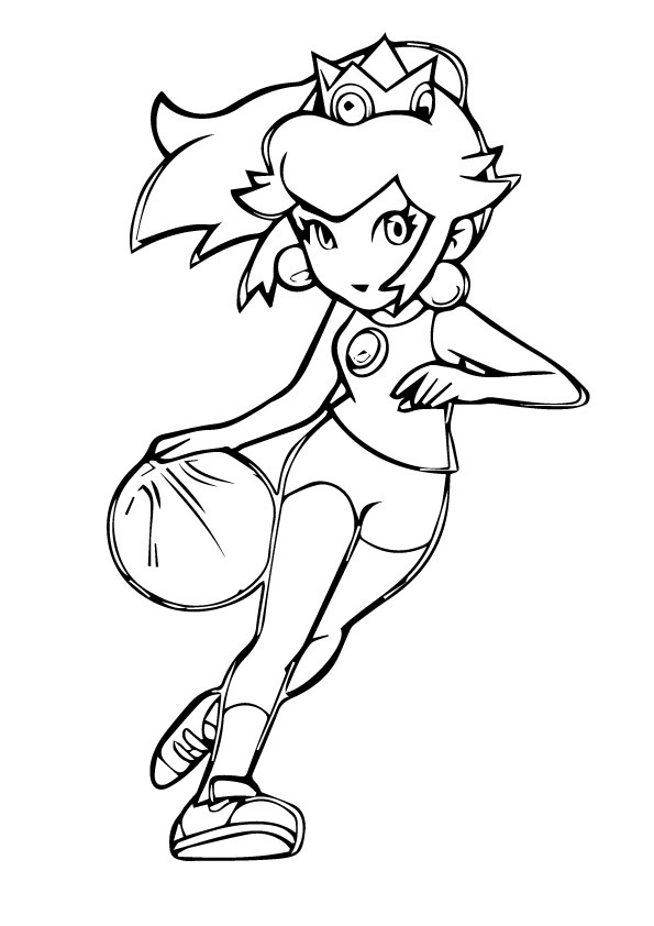 Tô màu cô bé chơi bóng rổ