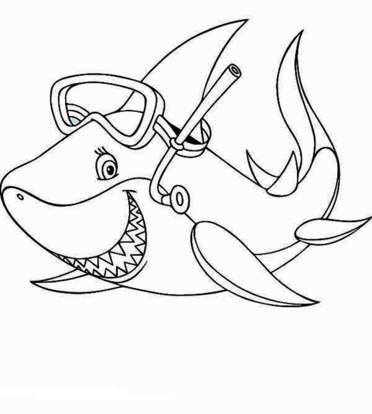Tô màu Coloring Page Of A Shark New Shark Coloring Pages