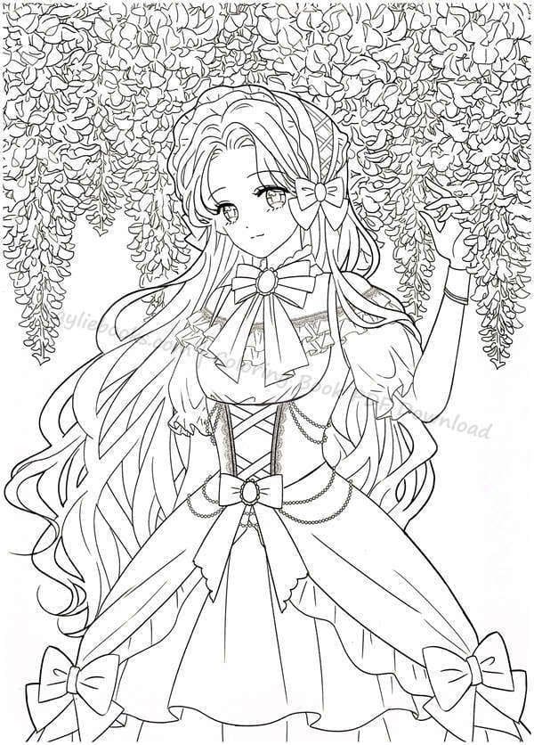 Mô hình giấy Tranh tô màu Anime Girls TTM-0009 - Kit168 Shop mô hình giấy