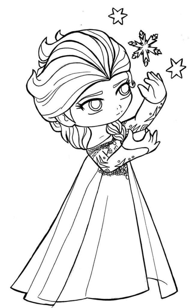 Tô màu Công Chúa Chibi Elsa