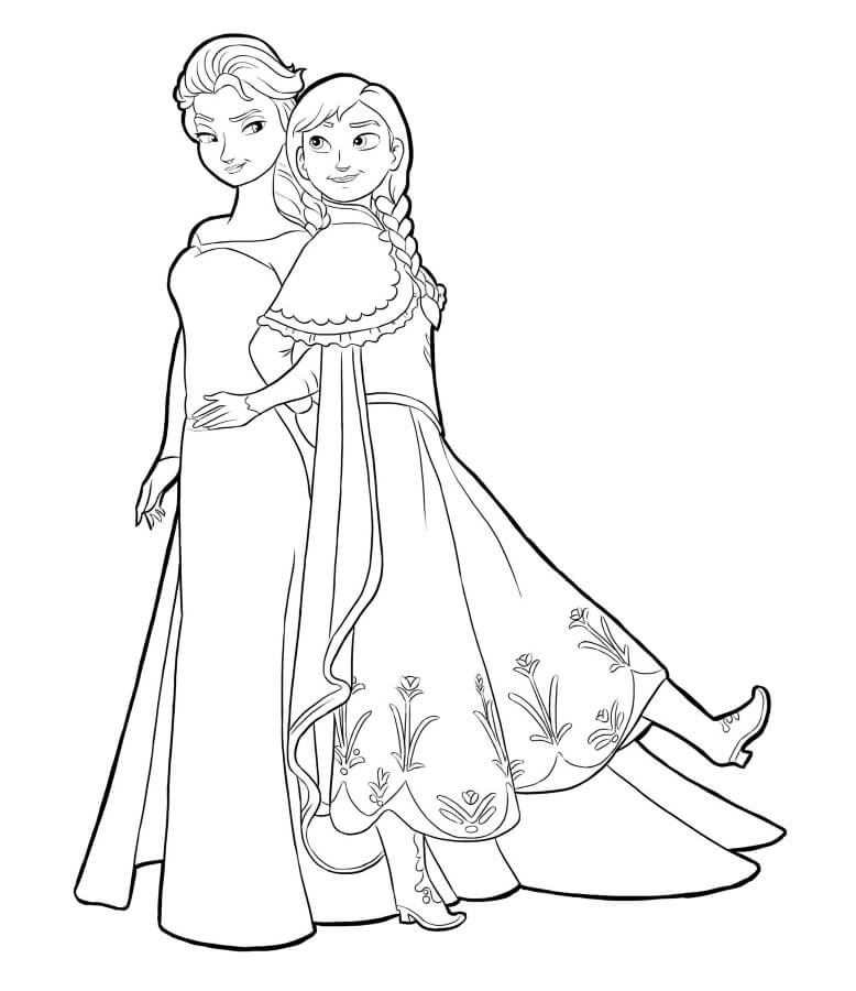 Tô màu Công Chúa Elsa và Anna