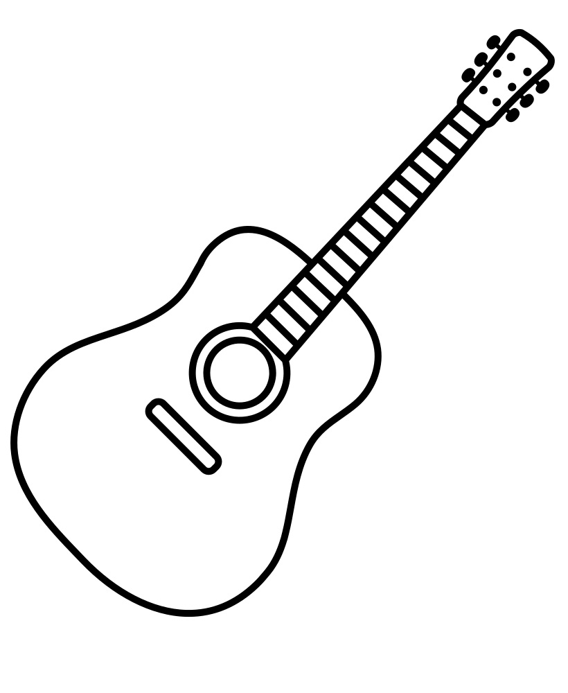 Tô màu đàn guitar đơn giản