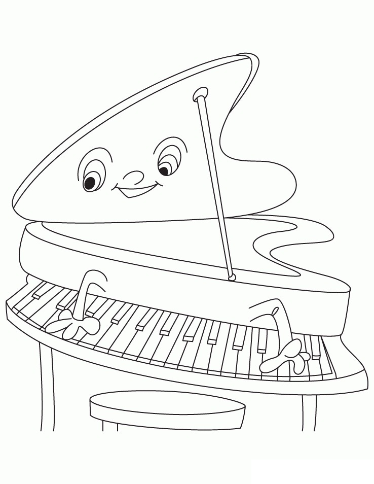 Tô màu đàn piano đang chơi