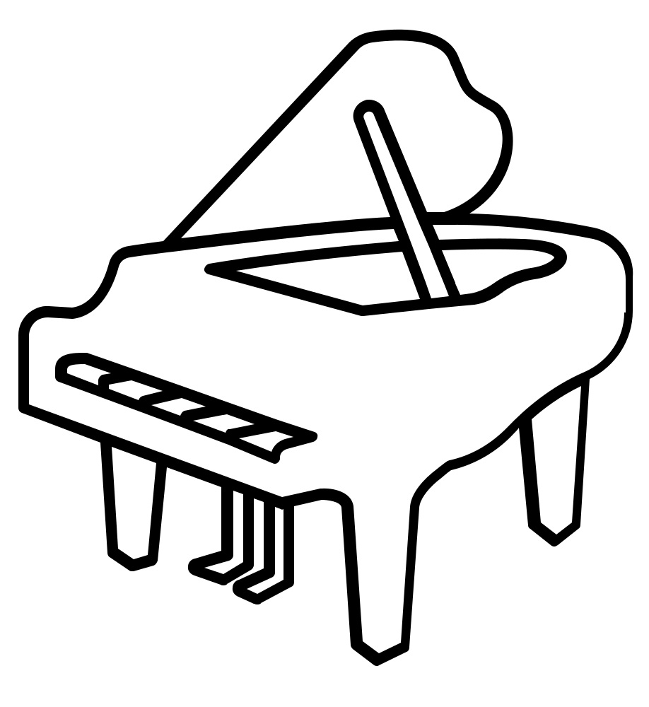 Tô màu đàn piano đơn giản