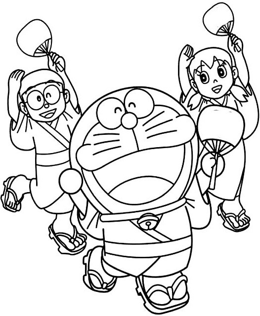 Tô màu doraemon, nobita và shizuka