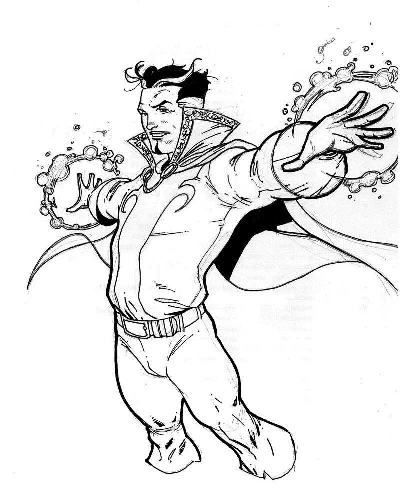 Tô màu dr. strange dùng sức mạnh