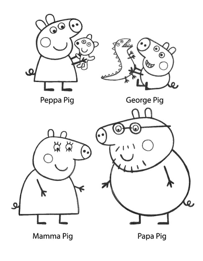 Tô màu Gia Đình Heo Peppa Vui Nhộn