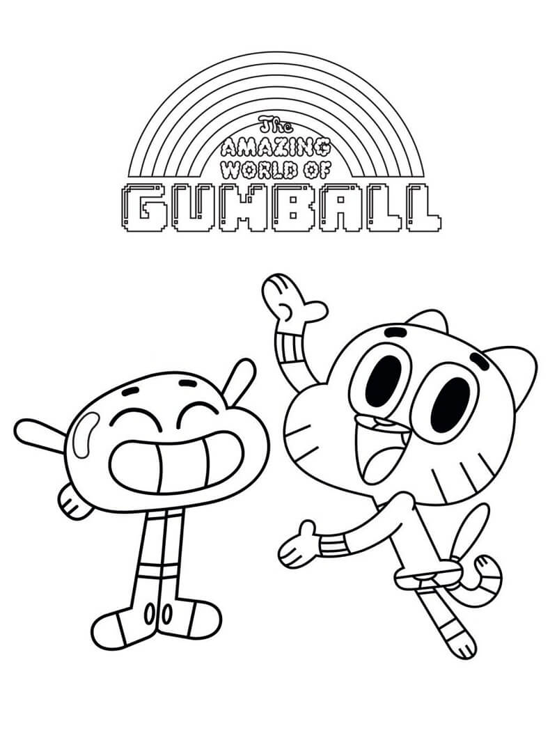 Tô màu Gumball và Darwin Vui Vẻ