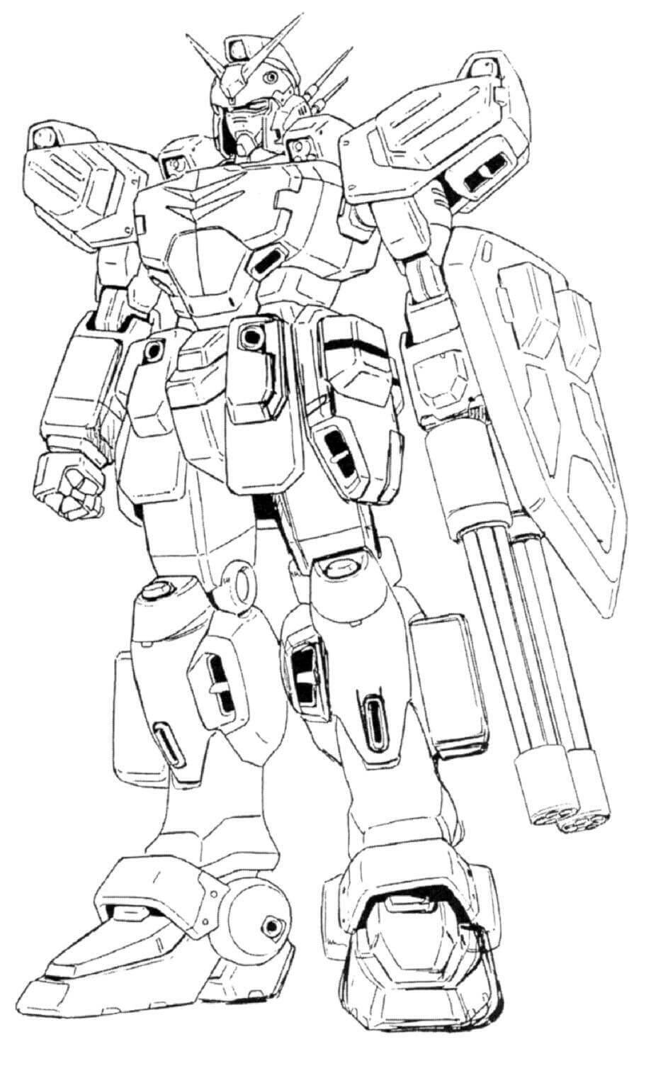 Tô màu Gundam Với Súng