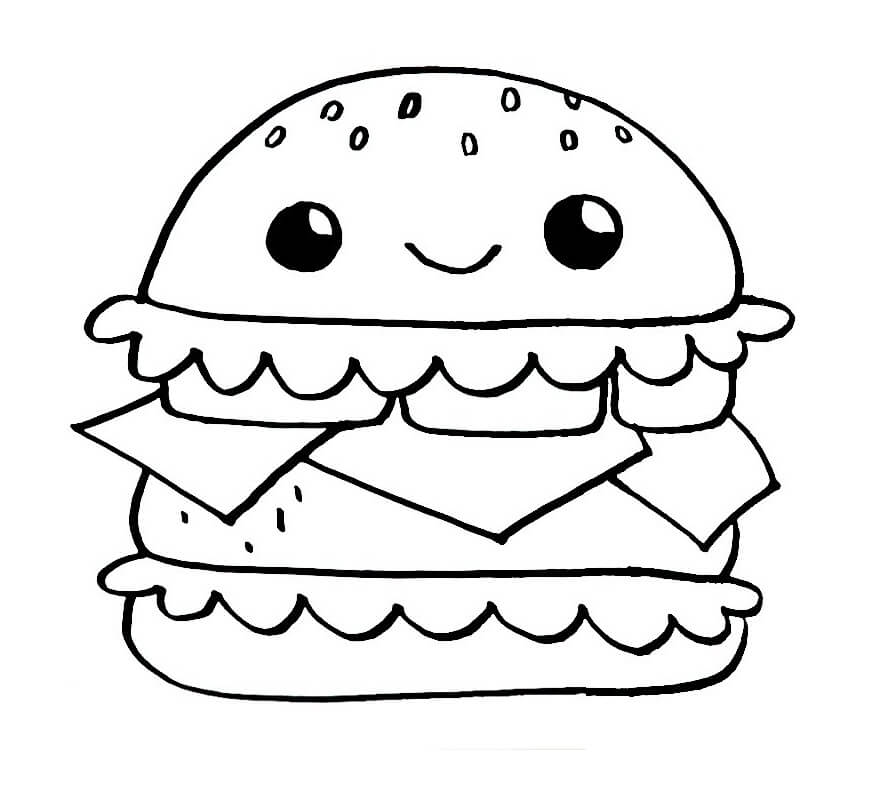 Tô màu Hamburger Dễ Thương