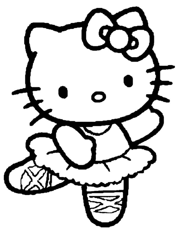 Tô màu Hello Kitty Đang Múa