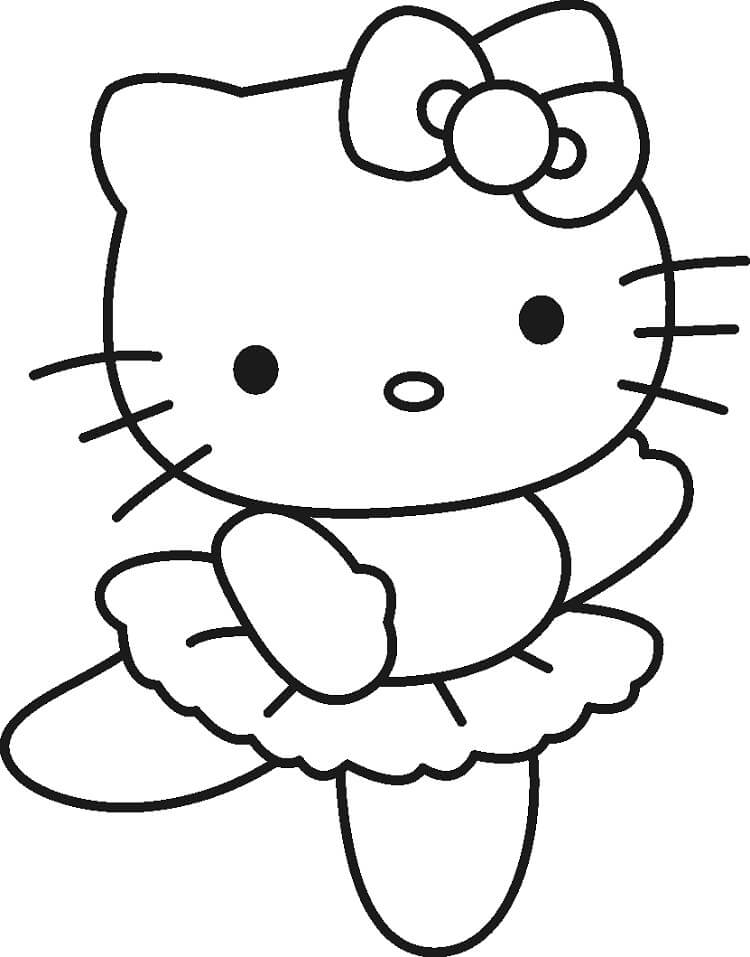 Tô màu Hello Kitty Múa Ba Lê