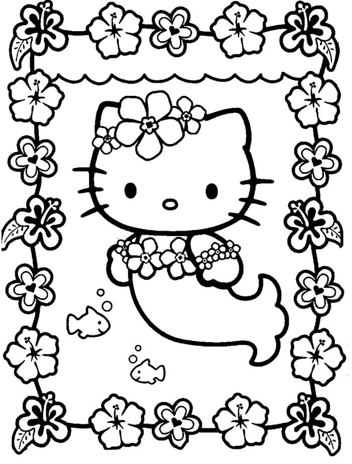 Tô màu Hello Kitty Nàng Tiên Cá