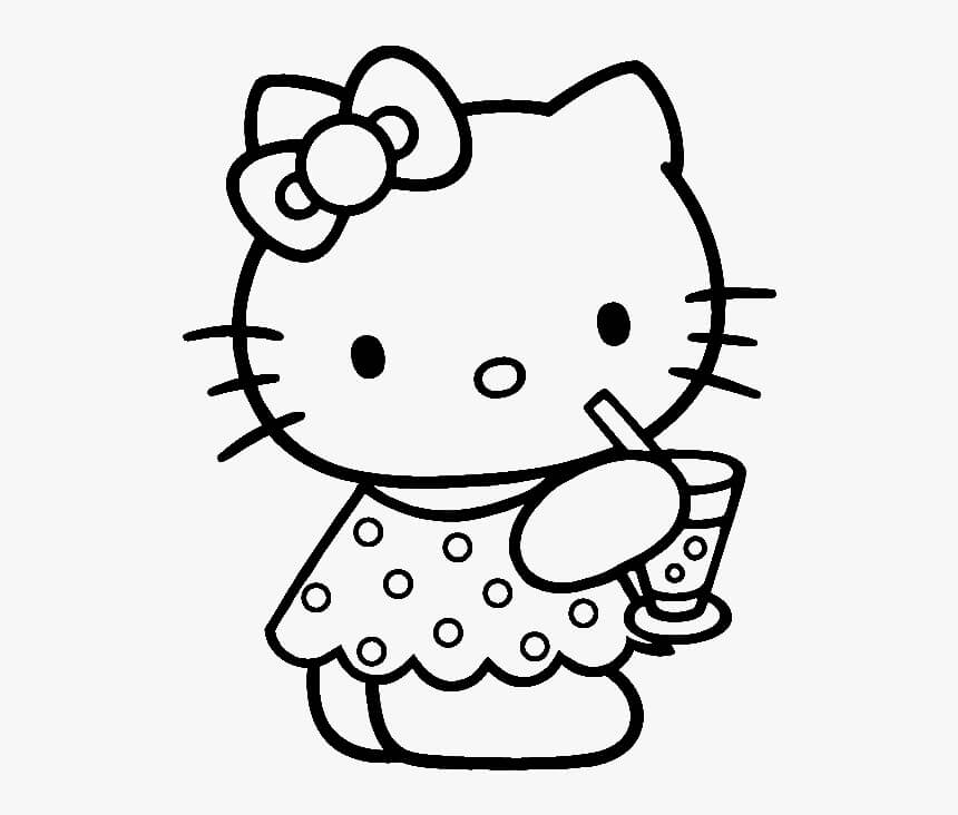 Tô màu Hello Kitty Uống Nước