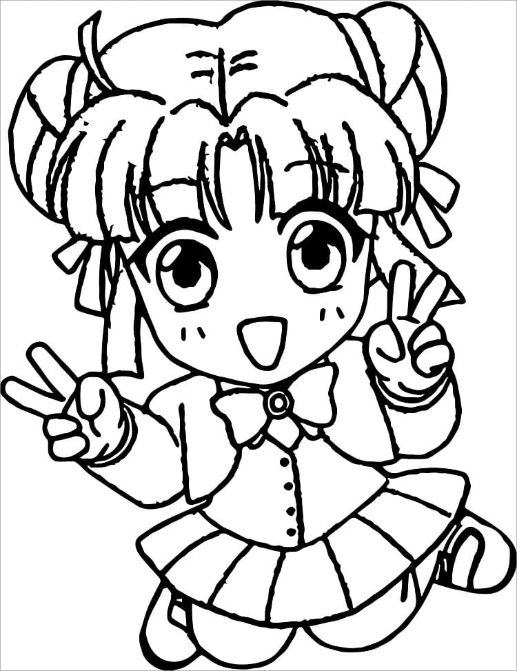 Tô màu Hình Anime Cute Chibi