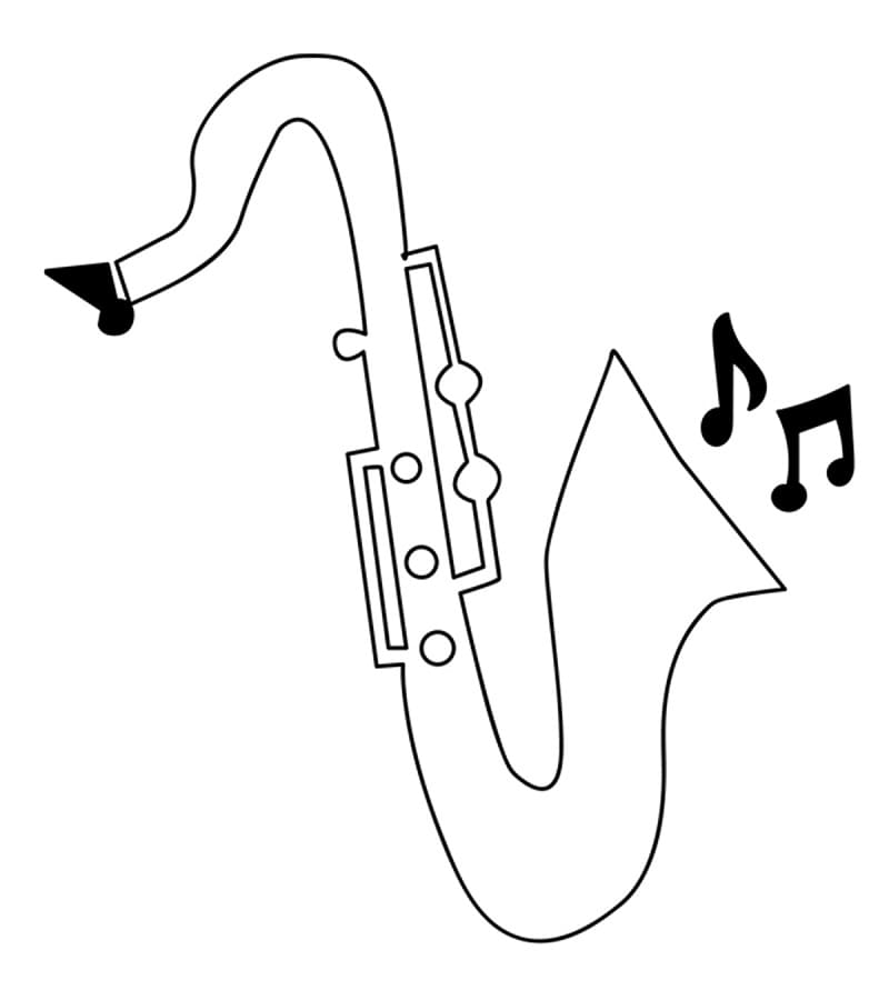 Tô màu Kèn Saxophone Đơn Giản