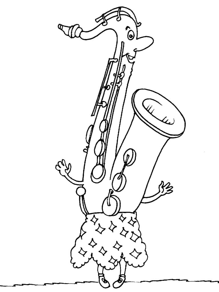 Tô màu Kèn Saxophone Vui Nhộn