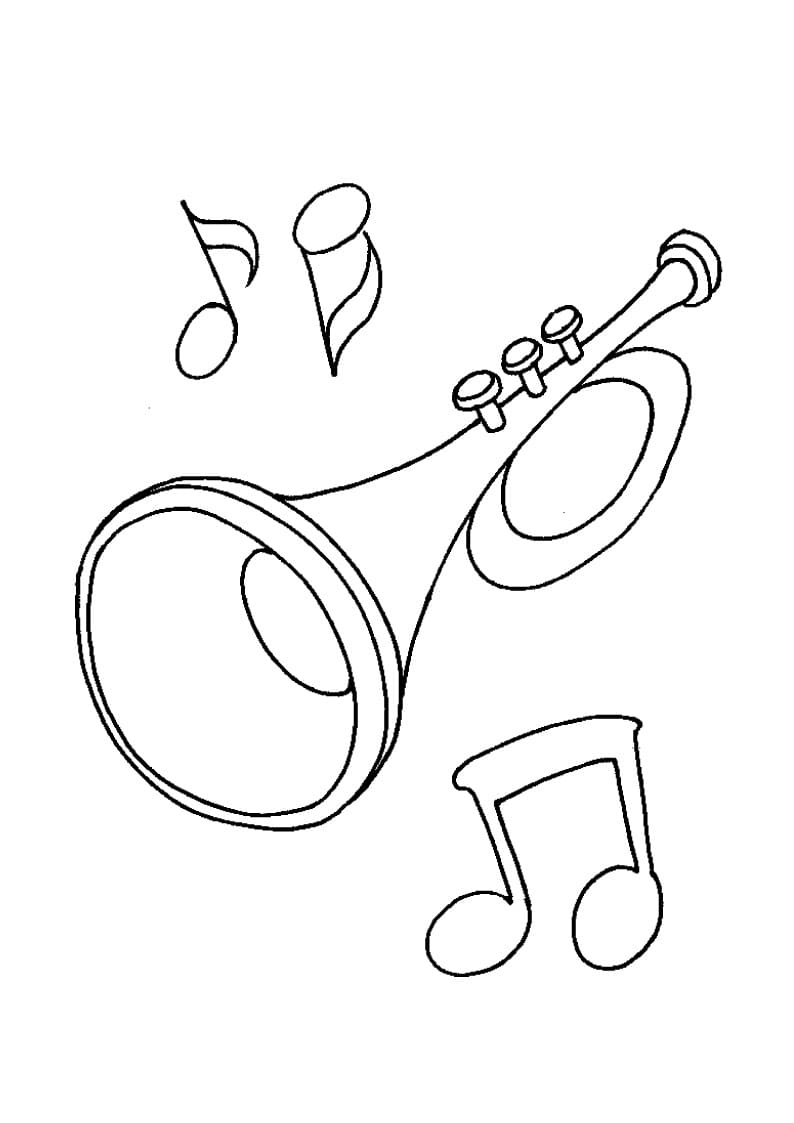 Tô màu Kèn Trumpet và Nốt Nhạc