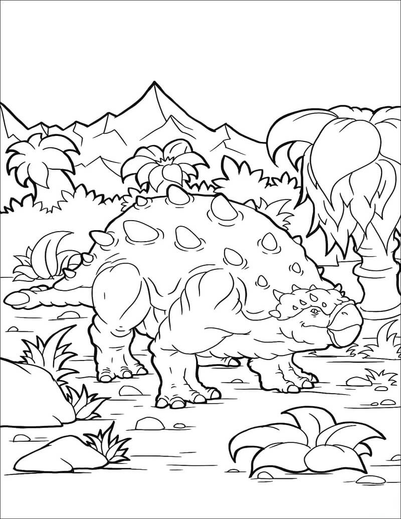 Tô màu Khủng Long Ankylosaurus